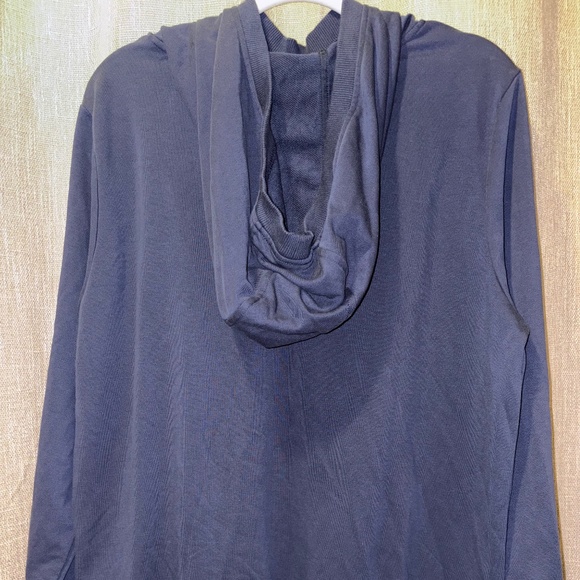 Jason Wu | French Terry Hoodie with Lace Trim Marine Blue | Size L - Picture 3 of 6